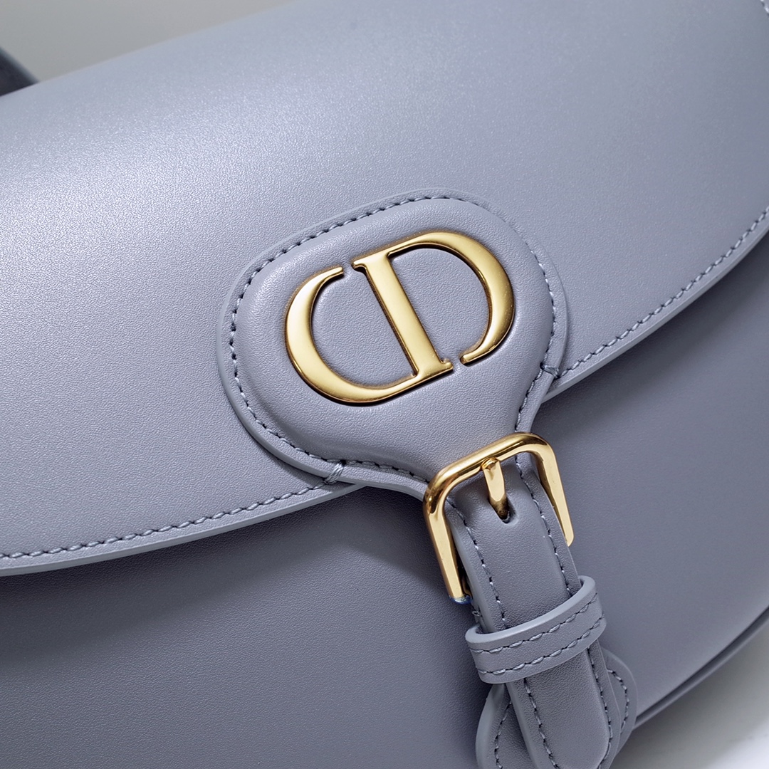 Medium Dior Bobby Bag Grey Box Calfskin